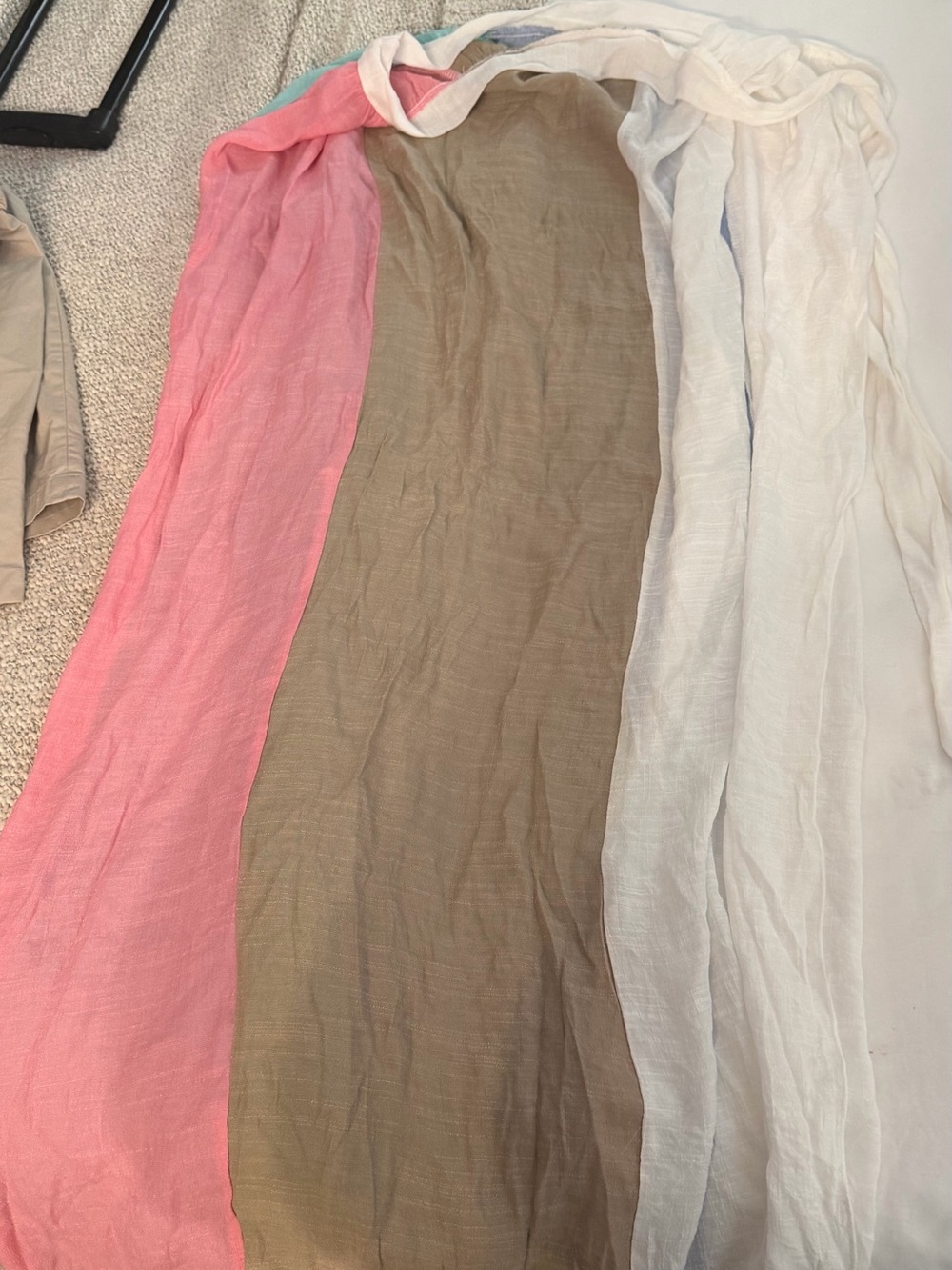 Women’s Lightweight Colorblock Maxi Skirt - Pink, Taupe & White